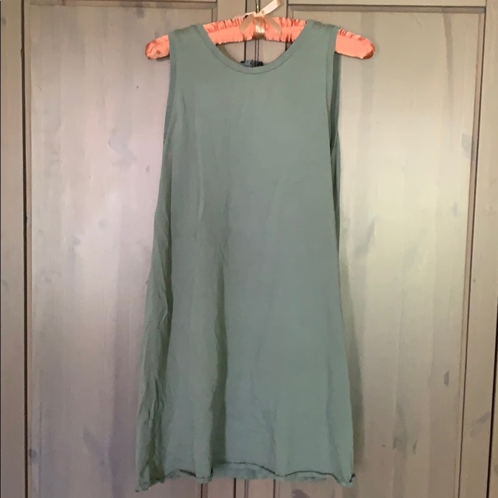 Distressed Long Muscle Tank Top